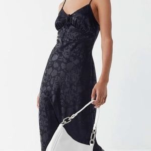 Urban Outfitters Betsy Black Floral Midi Slip